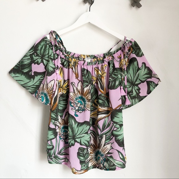 J. Crew Factory Tops - ⭐️SALE⭐️  J Crew Factory Printed Tie Cold-Shoulder Top